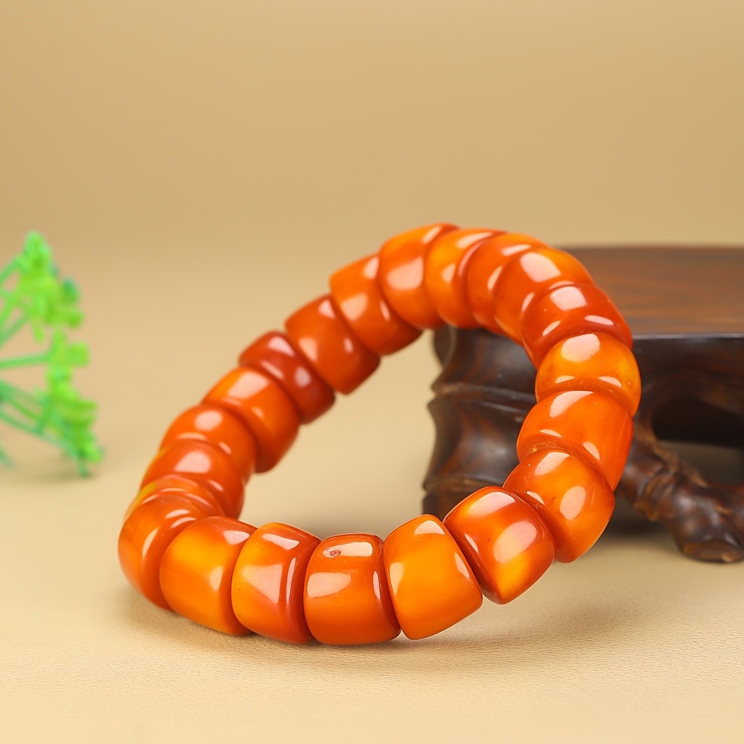 Unisex Natural Amber Bracelet, Rich Colors & Warm Texture